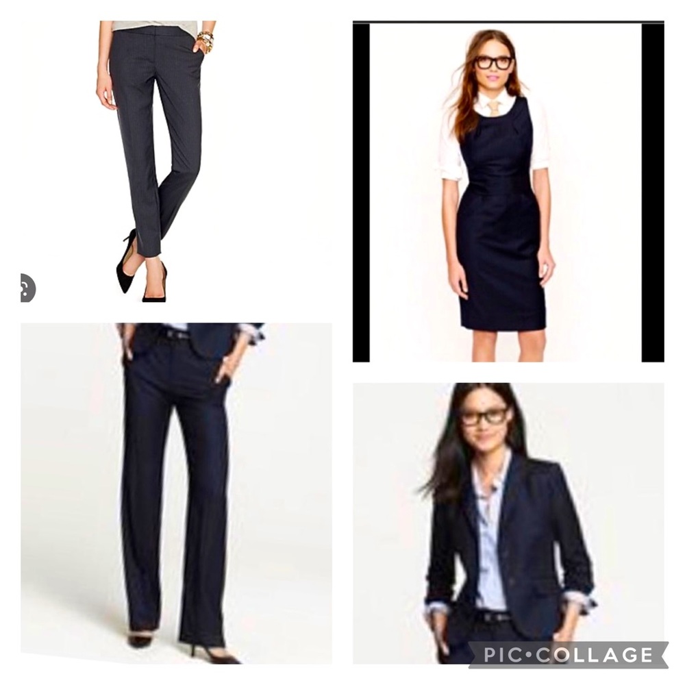 J. Crew Super 120’s Wool 4 piece suit- navy pinstripe